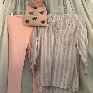 Striped Pink and White Blouse
